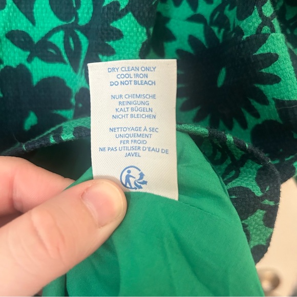 Boden Fleur Fitted Kelly Green and Navy Top/Blouse - Picture 9 of 10